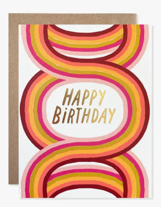 Happy Birthday Neon Arches Card