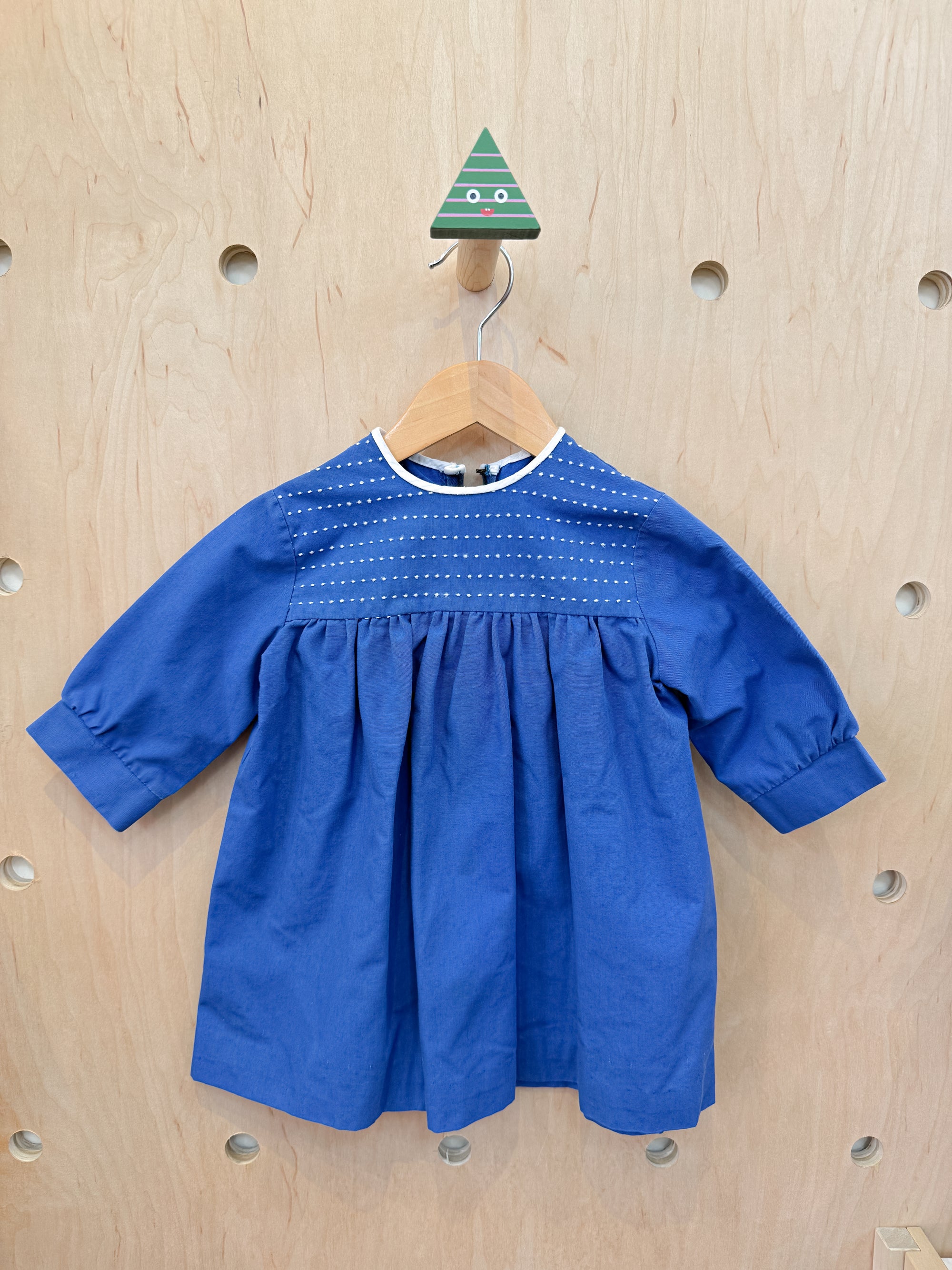 (pre-worn) vintage blue white contrast dress 3T