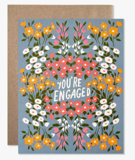 You're Engaged Blue Garden Card
