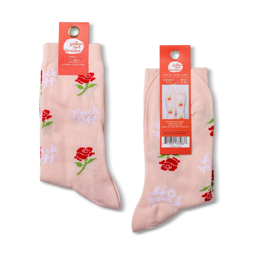 Fuck Off Rose Crew Flower Socks