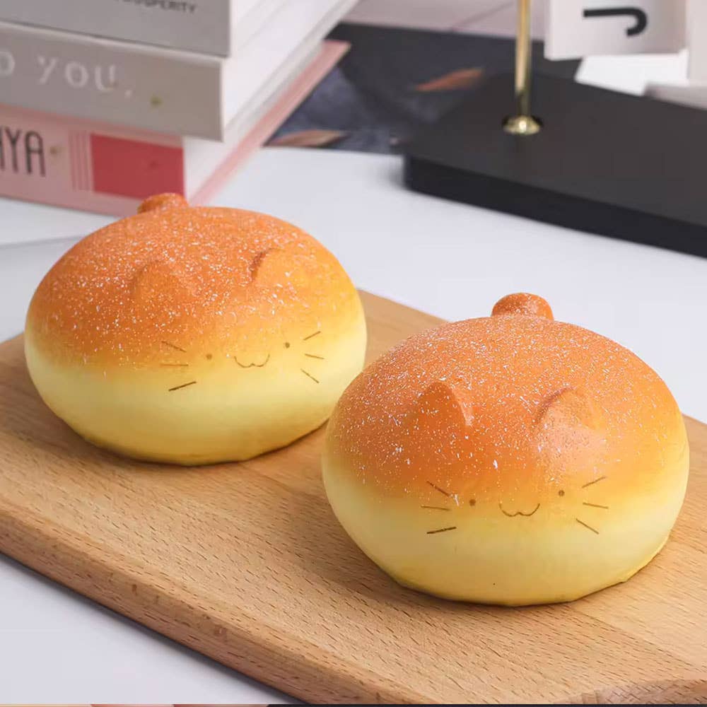Round Cat Bread Sensory Squishy