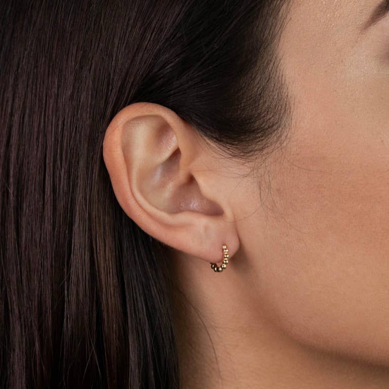 Ball Hoop - Tiny - Gold Earrings