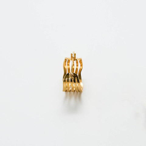 Gold Cut-Out Circle Hoop Earrings
