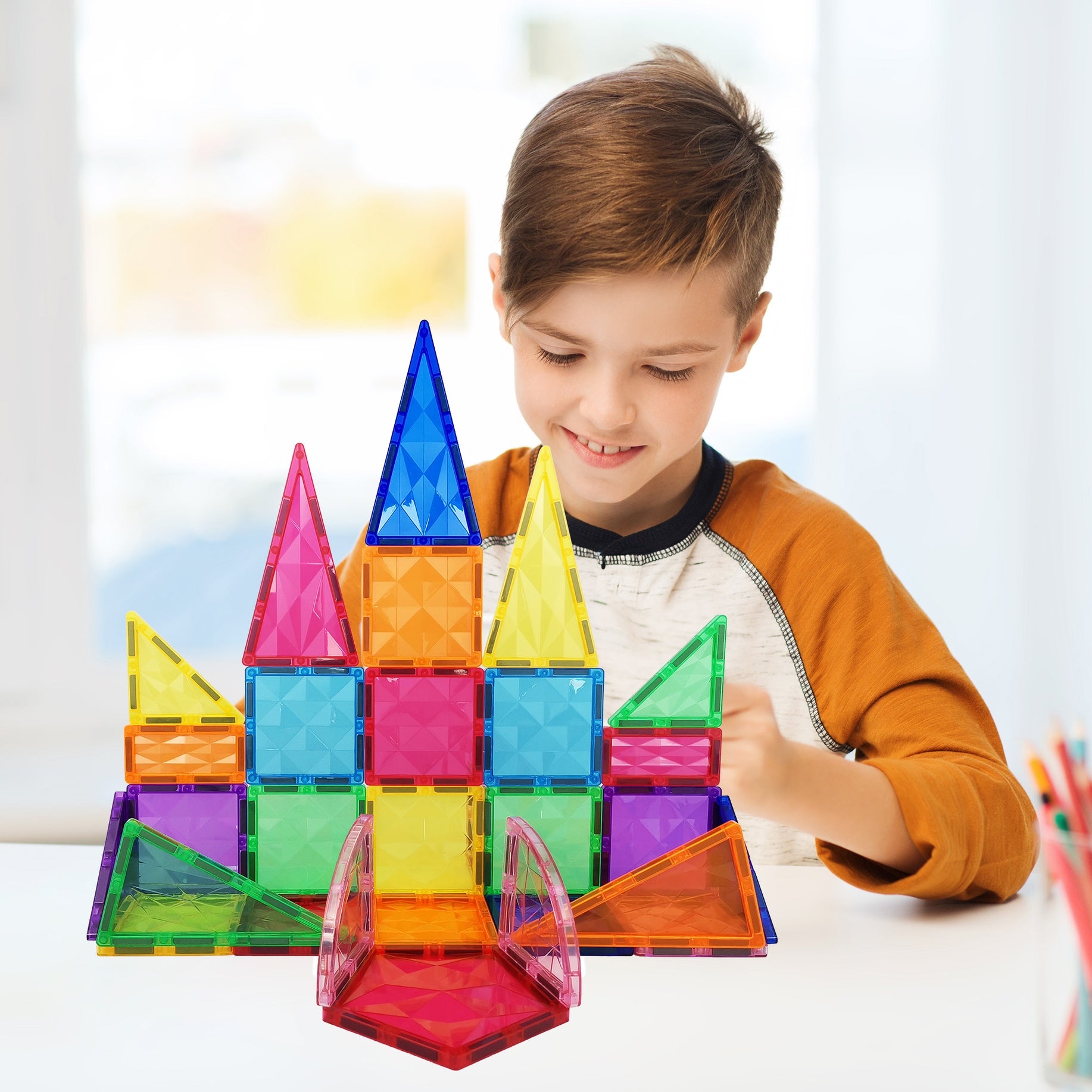 PicassoTiles 41pc Magnetic Tile Building Block - Stay Forever