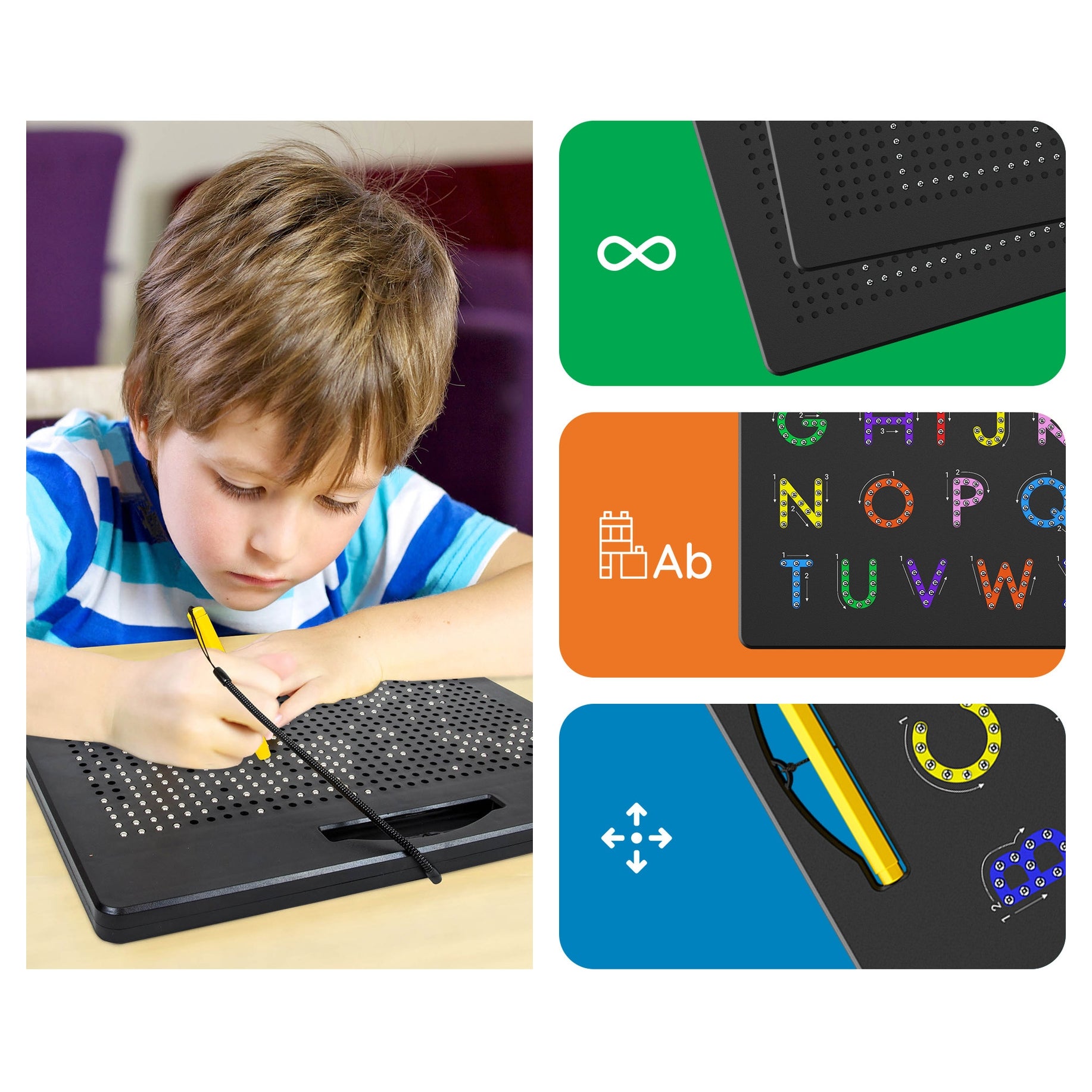 PicassoTiles Double-Sided Magnetic Drawing Tablet Pad - Stay Forever