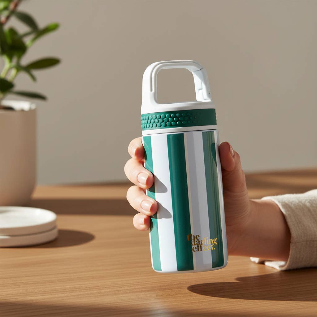 6 oz Lil' Bitty Bottle Sicily Stripes Teal