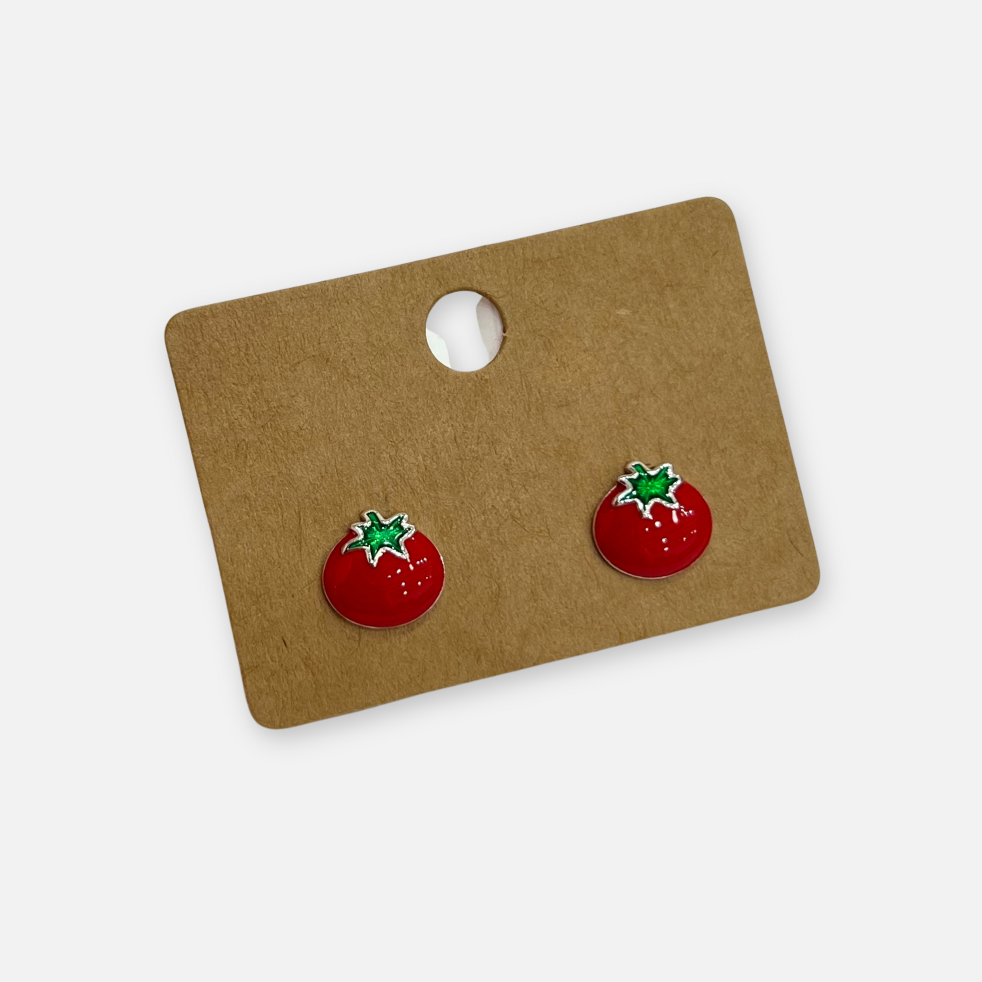 Tomato Silver Stud Earrings