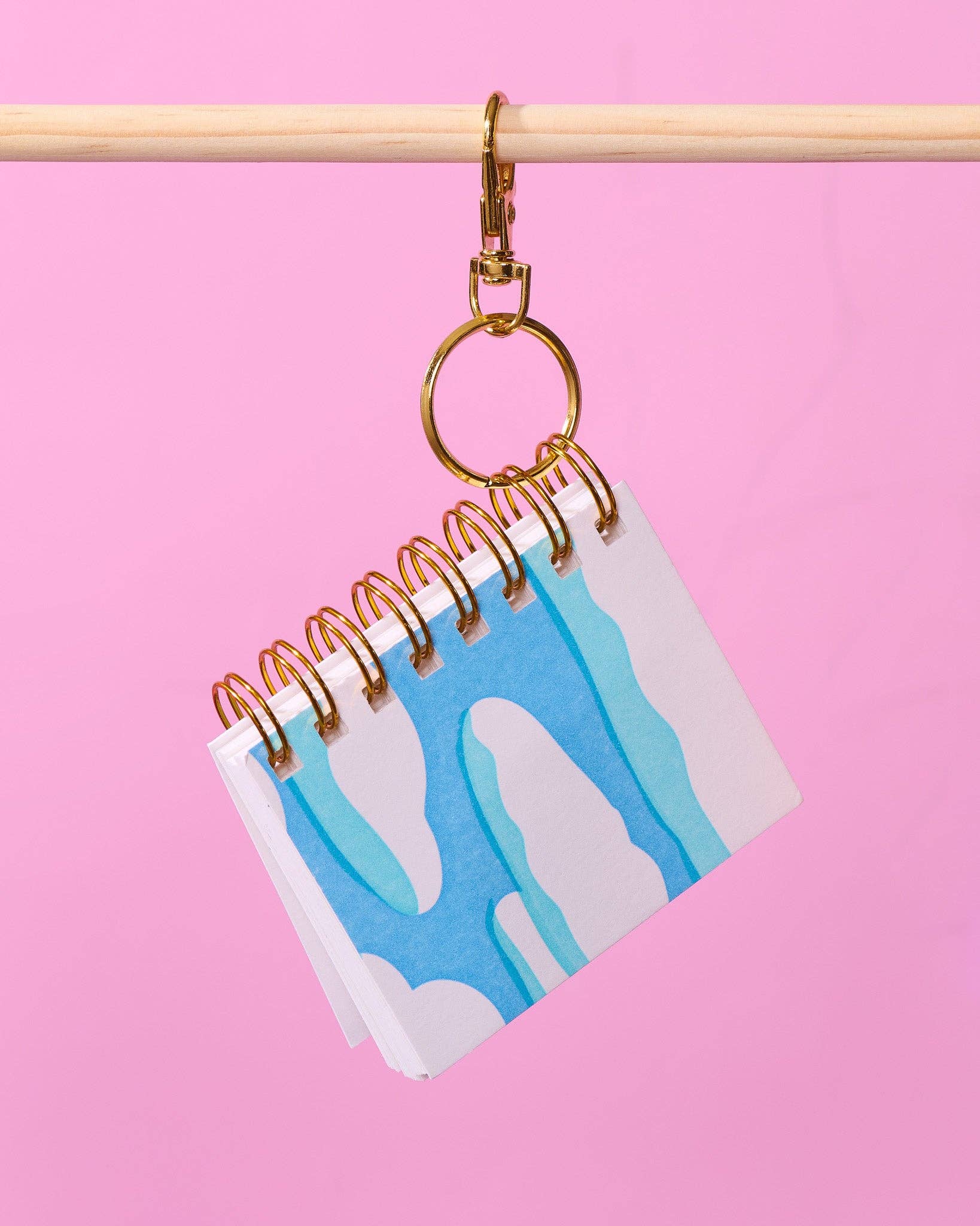 Letterpress Mini Notebook Bag Charm—Clouds and Sky