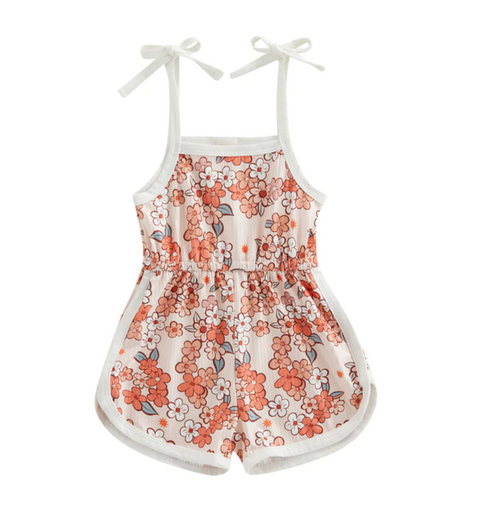 Pink Floral Romper