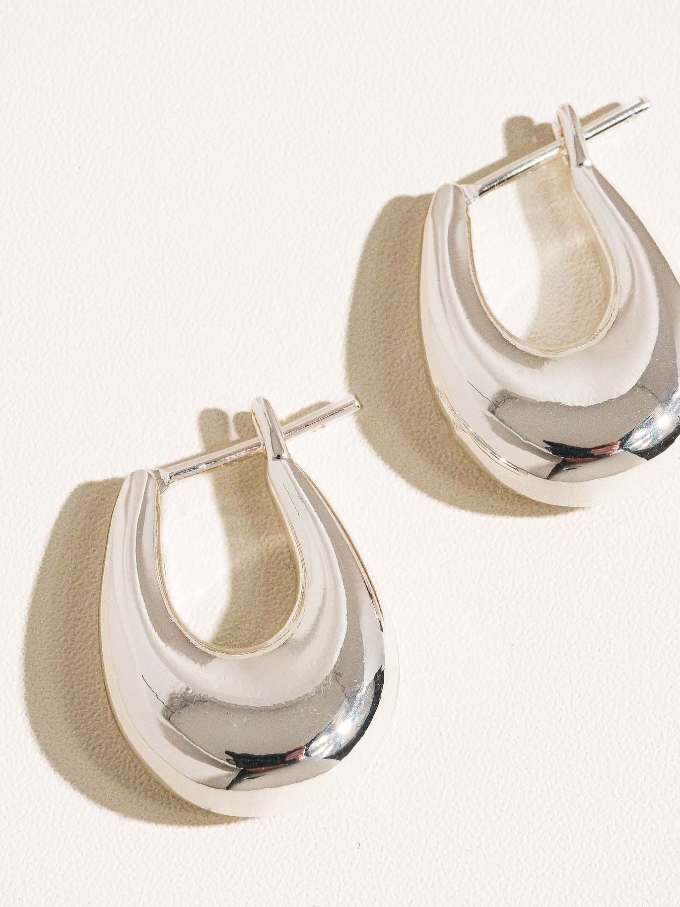 Quinn Classic Silver Droplet Hoop Earrings