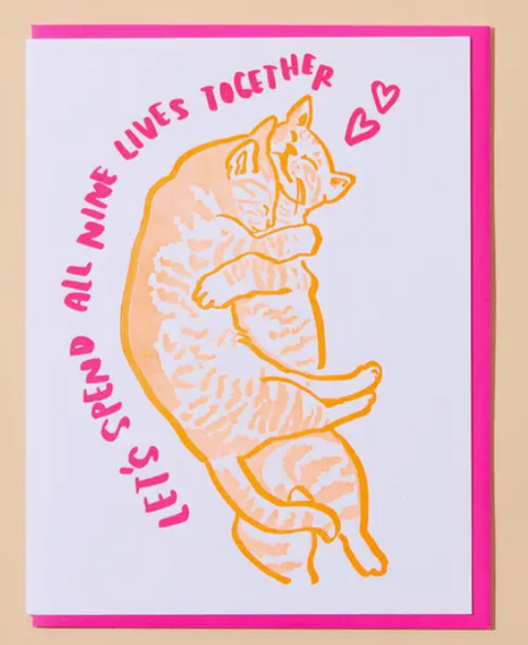 Nine Lives Cat Card