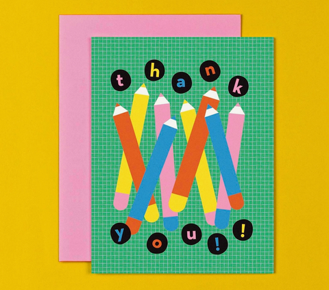 Chunky Pencils Teacher Thank You Boxed Set of 8 Cards