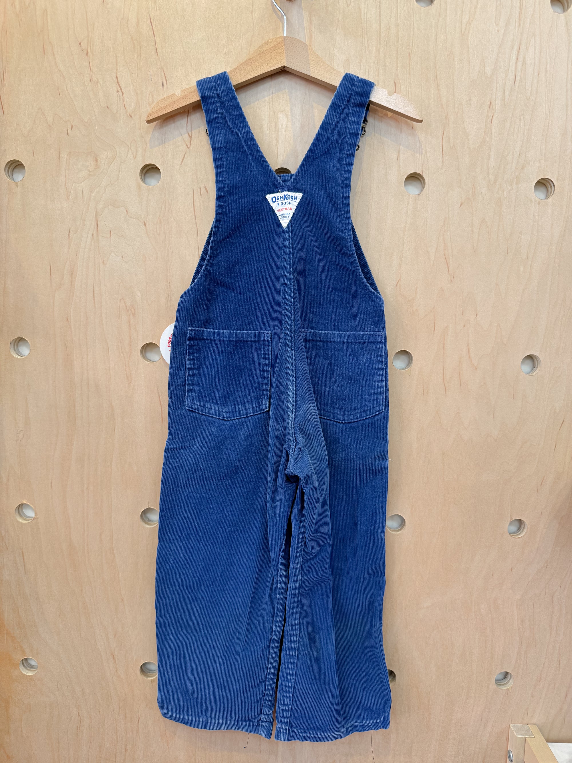 (pre-worn) vintage blue corduroy osh kosh overalls 3T