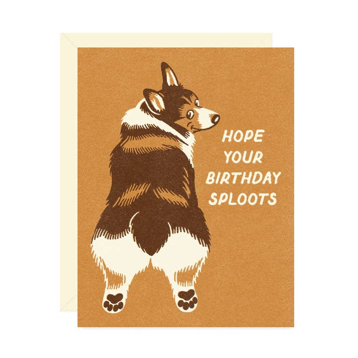 Corgi Sploots Birthday Greeting Card