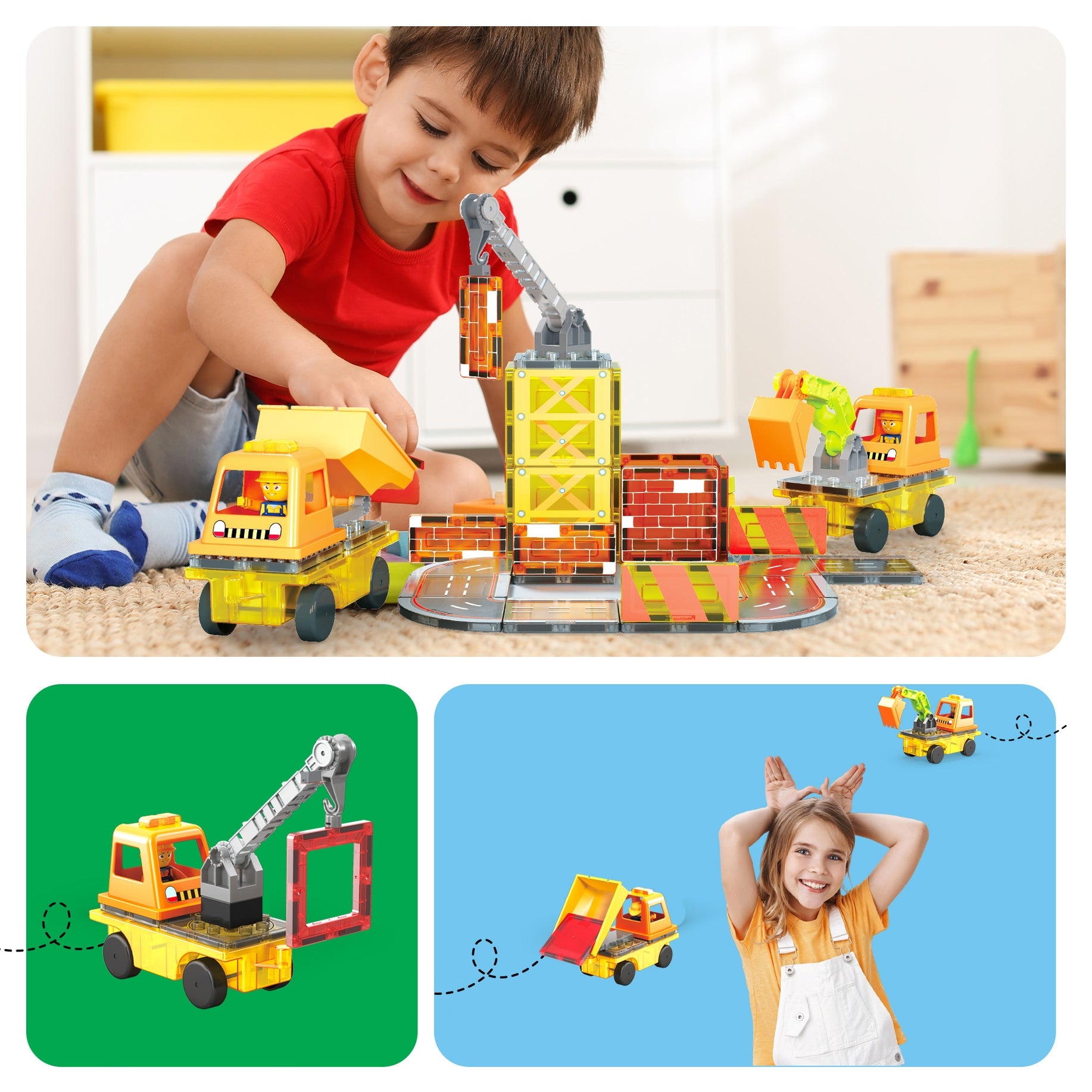 Magnet Tile Construction 5-in-1 Building w/ Accessories - Stay Forever