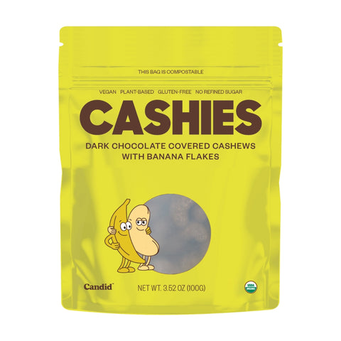 Cashies — Chocolate Covered Cashews with Banana Flakes