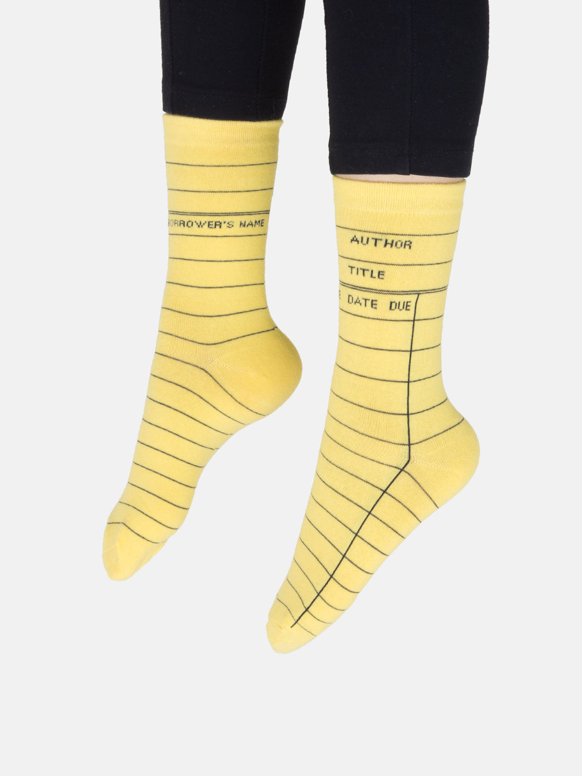 Library Card (Yellow) Socks - Large