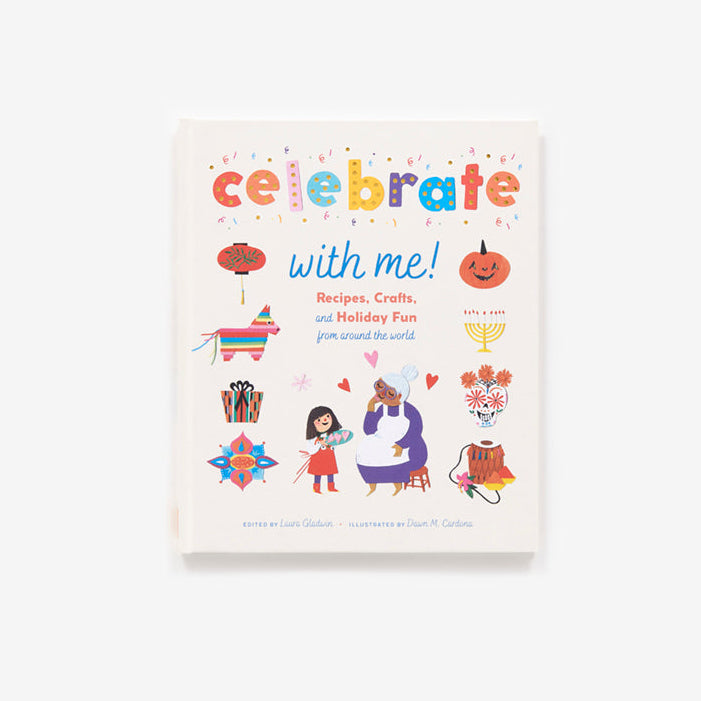 Book titled 'Celebrate with Me!' on a white background