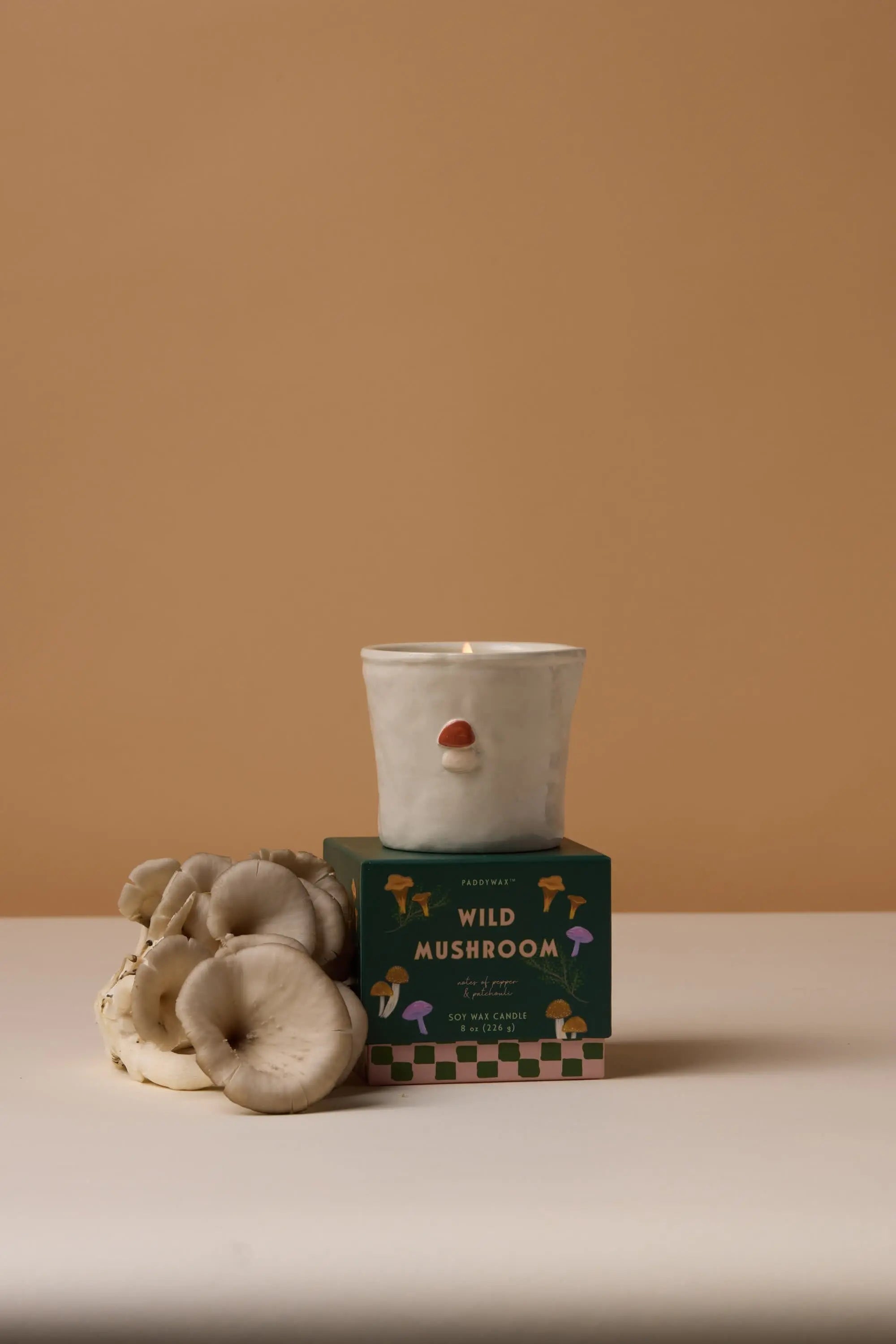 Wild Mushroom Ceramic Bistro Candle
