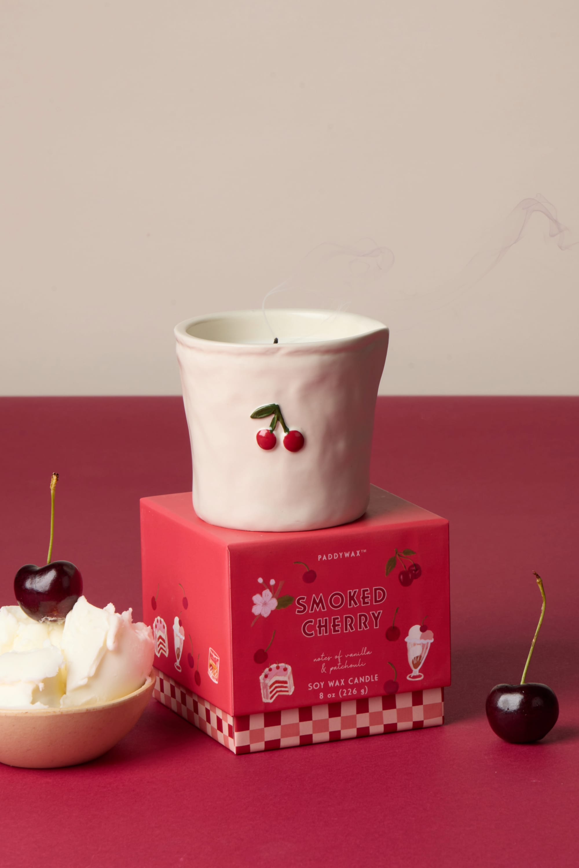Smoked Cherry Ceramic Bistro Candle
