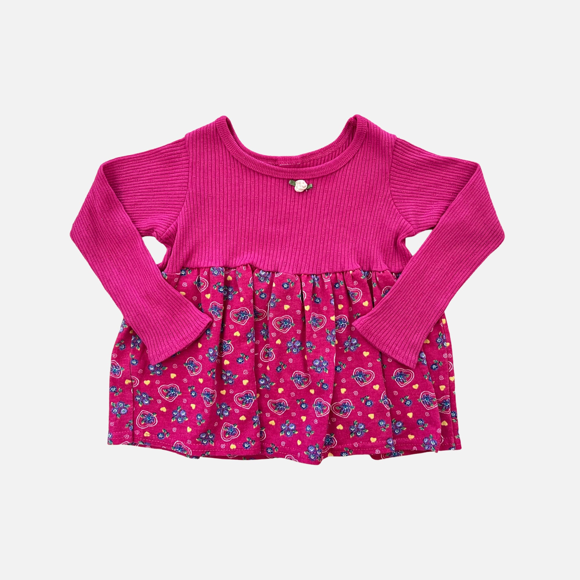 (Pre-Worn) Vintage Magenta Pink Long Sleeve Dress 2T