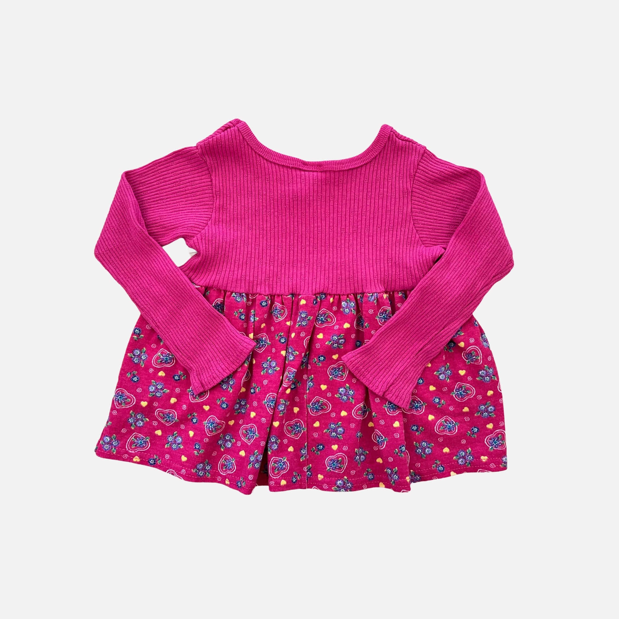 (Pre-Worn) Vintage Magenta Pink Long Sleeve Dress 2T