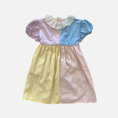 (pre-worn) Vintage 60s Pastel Color Block Dress 4T