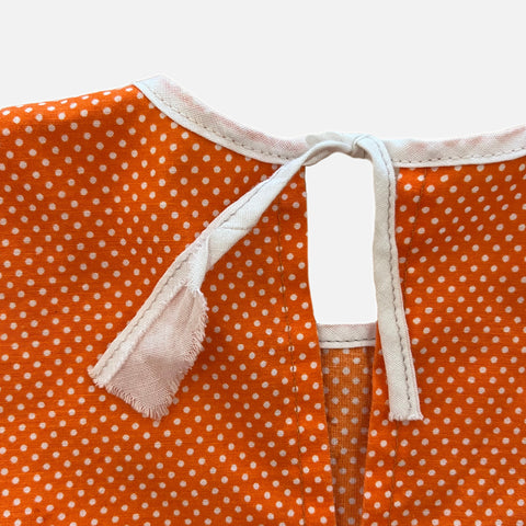 (Pre-Worn) Vintage Orange Polka Dot Strawberry Dress 2T