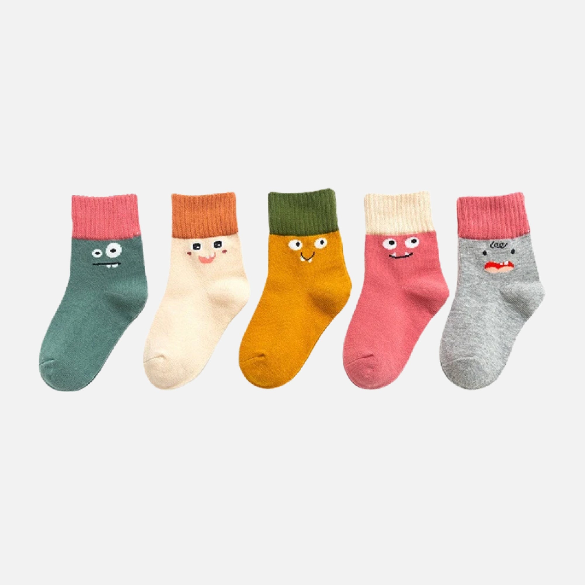 Color Block Monster Socks Set (2 pair)