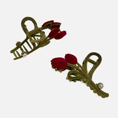 Velvet Rose Claw Clip