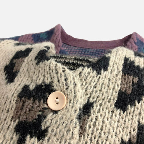 Kids Knitted Leopard Sweater Cardigan