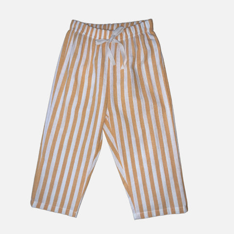 Kids Striped Drawstring Cotton Pants