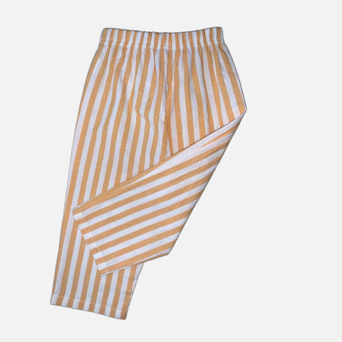 Kids Striped Drawstring Cotton Pants