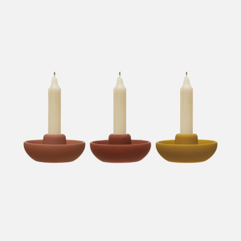 Stoneware Colorful Taper Holder