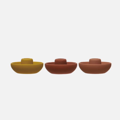 Stoneware Colorful Taper Holder
