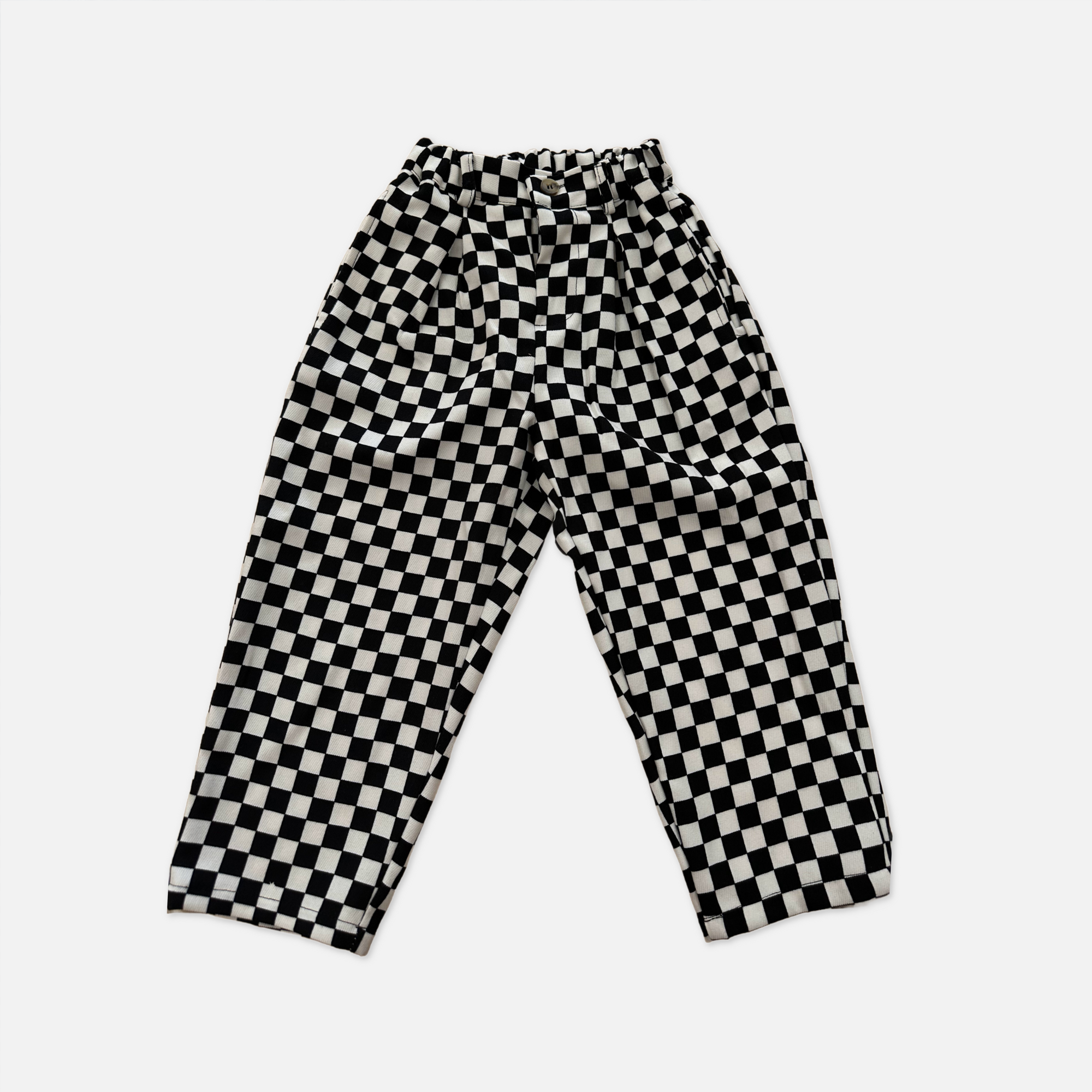 Kids Black Checker Twill Pants
