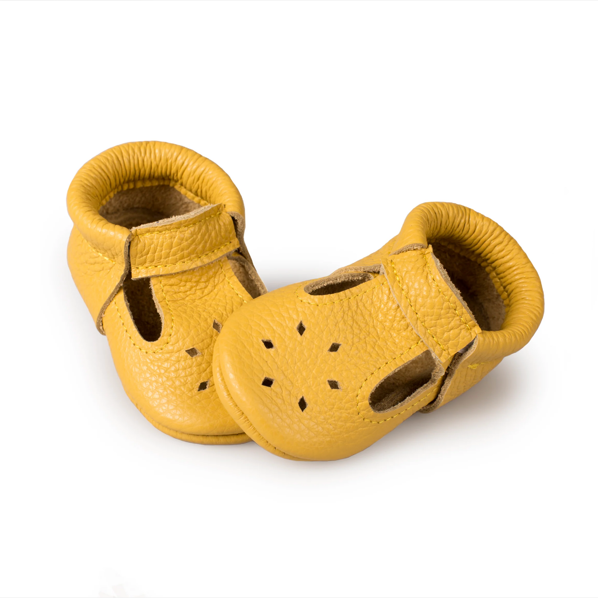 T-Strap Diamond Leather Loafers