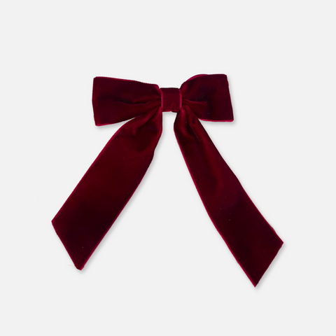 Small Velvet Bow Barrette