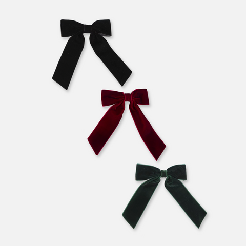 Small Velvet Bow Barrette