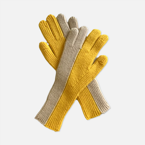 Half & Half Knitted Long Gloves