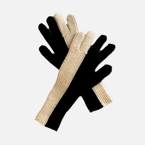 Half & Half Knitted Long Gloves