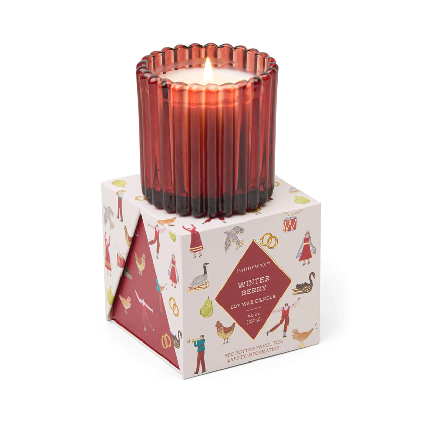 Glass Candle Holiday Merry Box