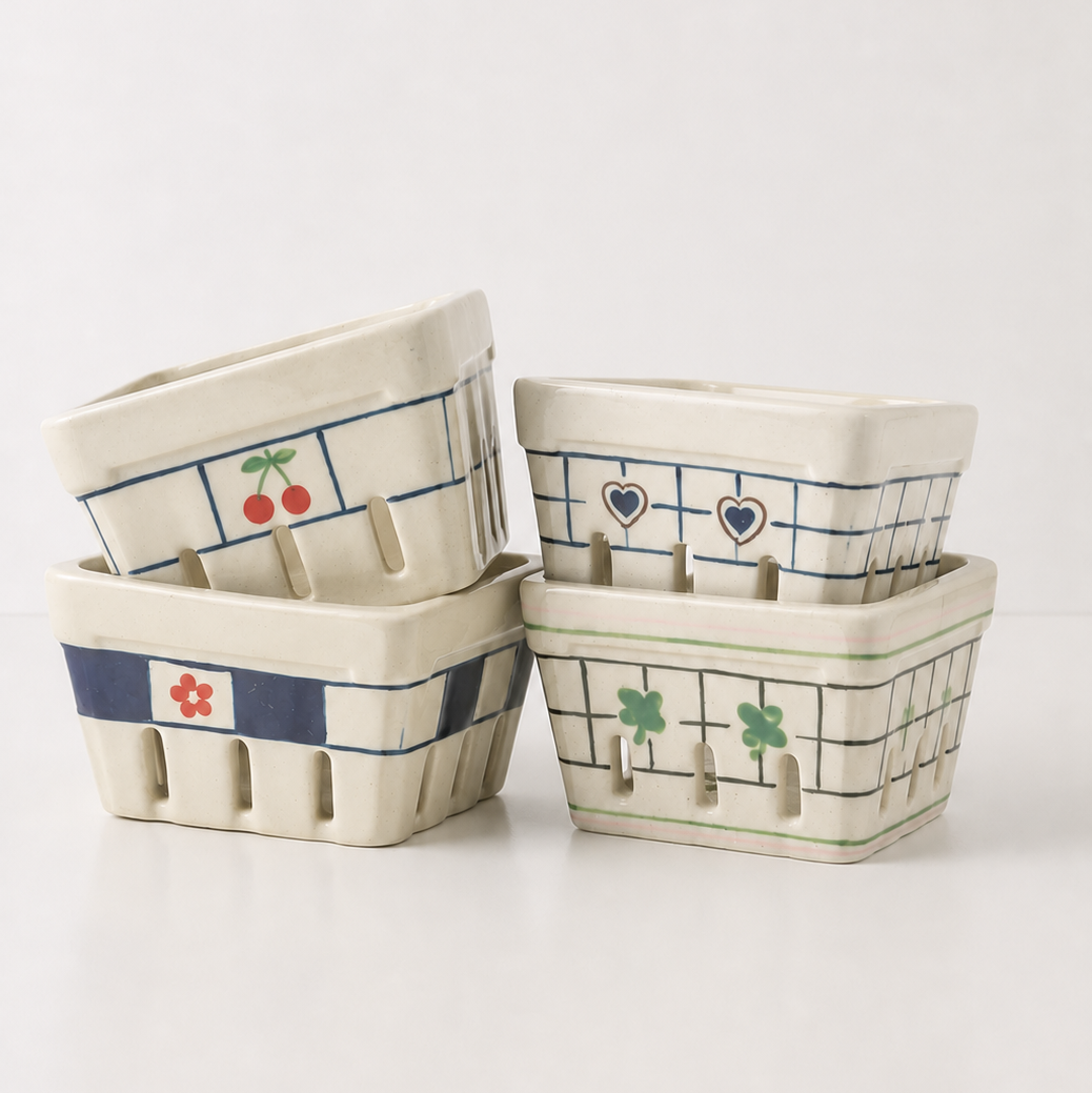 Hand-Painted Berry Basket