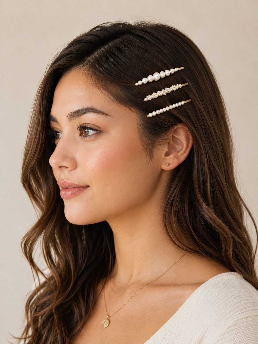 Pearl Barrettes - Set of 3