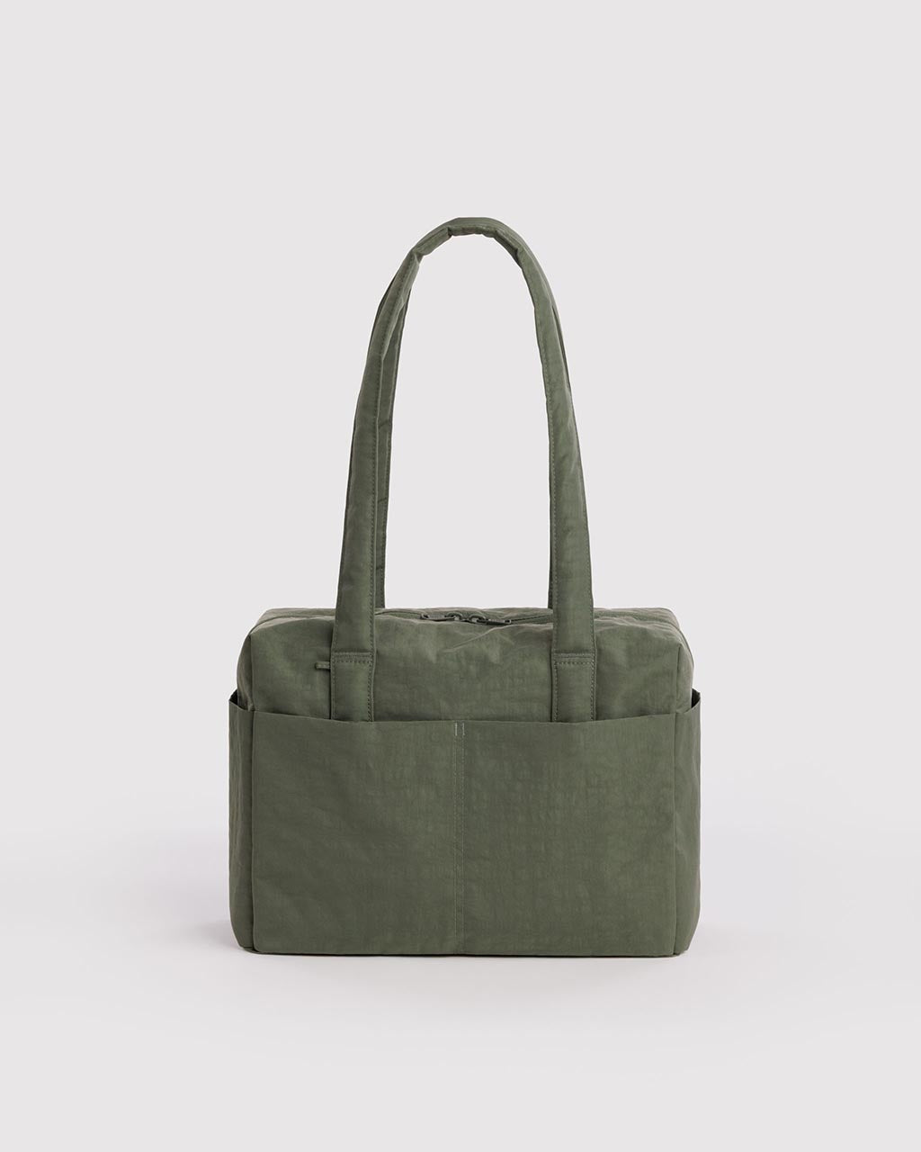 Baggu Everyday Cloud Bag in Caper olive green with dual shoulder straps and front pocket