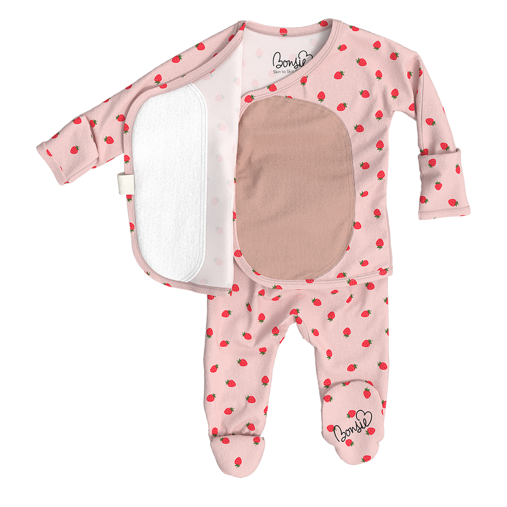 Skin to Skin Footie - Strawberries