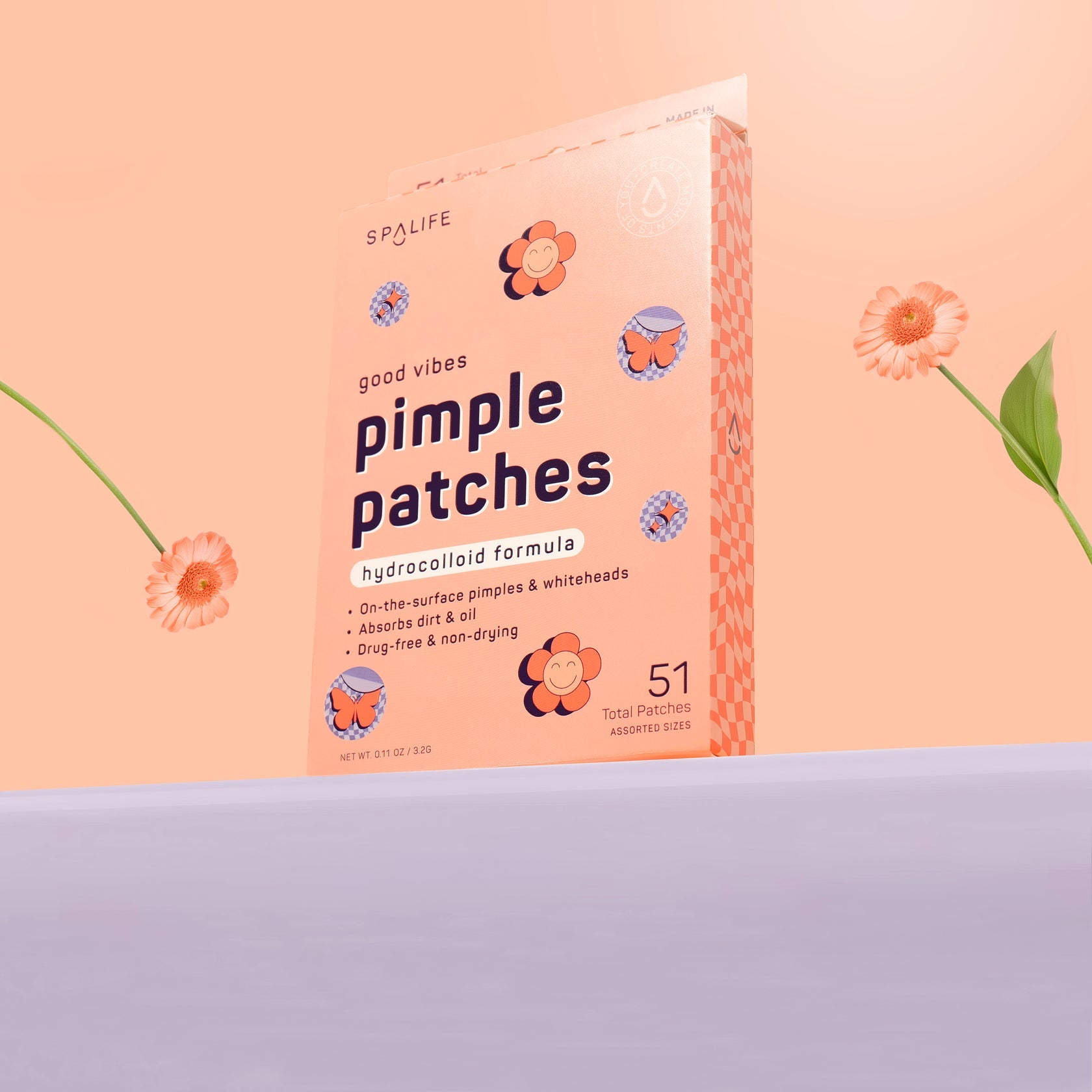 Good Vibes, Butterfly & Flowers Hydrocolloid Pimple Patches - Stay Forever