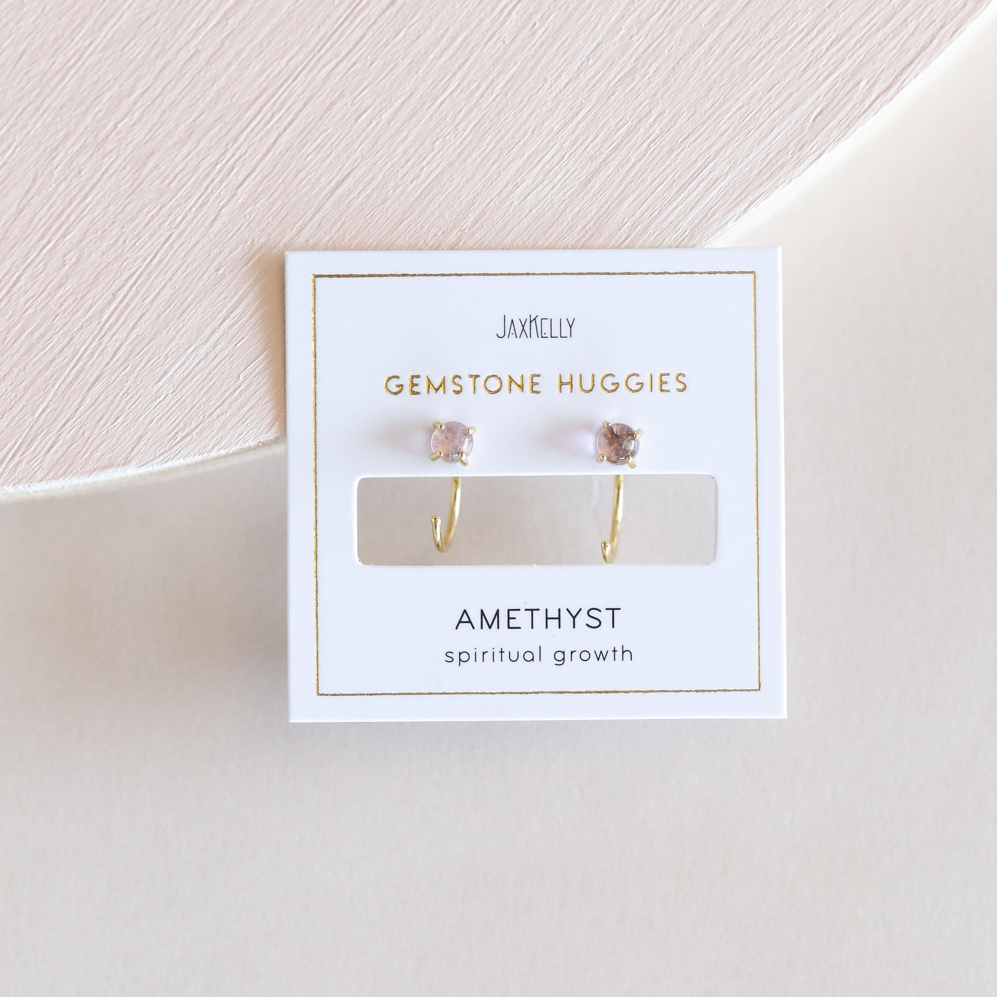 Huggies - Amethyst - Gold Earrings