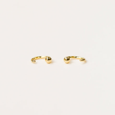 Gold Sphere Huggie Earrings