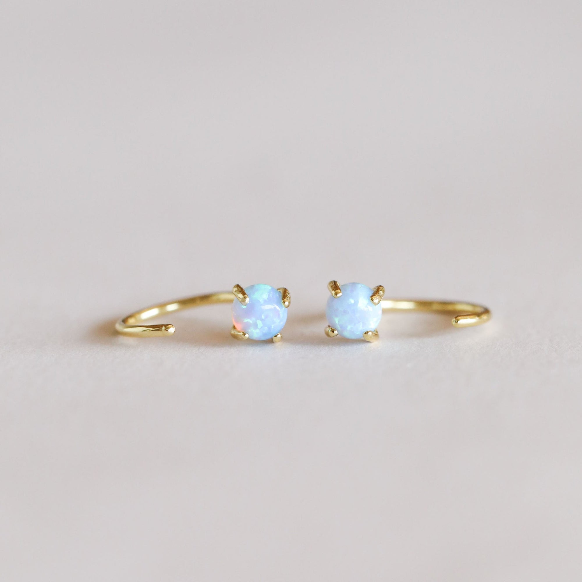 Fire Opal Huggies - Joy